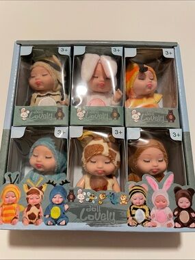 Doll Lovely Kids 4 inch Mini Play Doll Set Realistic Baby Doll Toys Cute Outfits